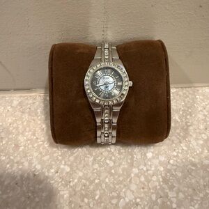 Relic Silver Watch with Crystal Details